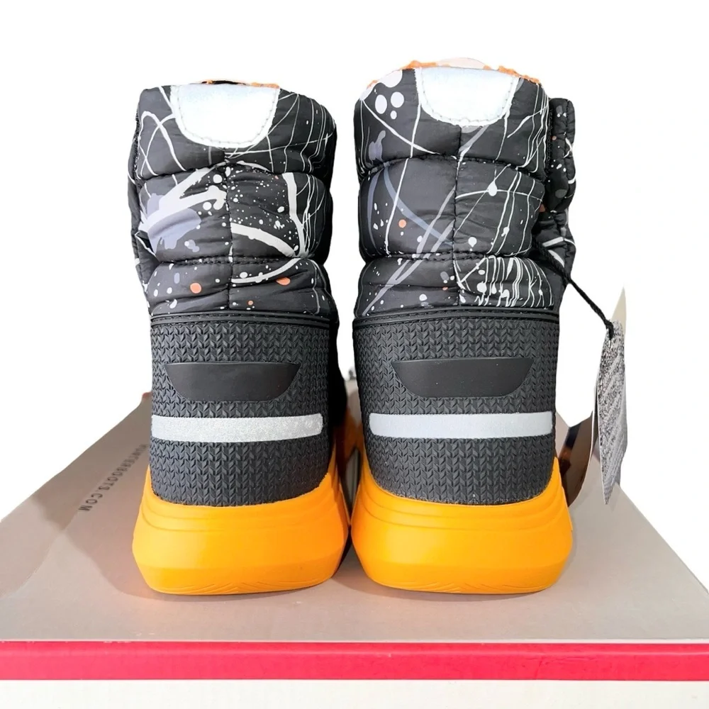 Hunter Boots Boys Size 4 Black Orange Gray Winter Molecular Insulated Waterproof